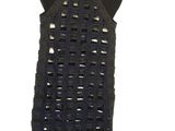 the dress is black and has holes in it