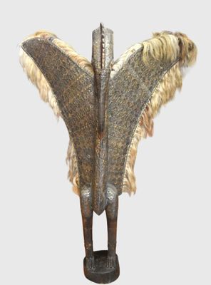 Afrique Grand Calao Senufo en bois sculpté orné de laiton H …