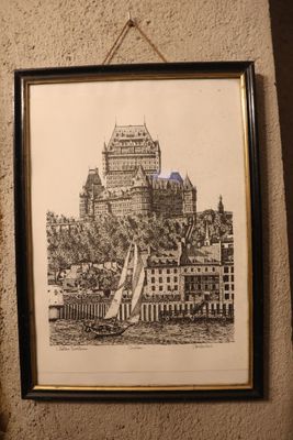 "Château Frontenac - Quebec" Encre et stylo noir signé en ba… - Photo 1