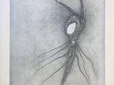 an image of a black and white drawing of a spider on a sheet of paper