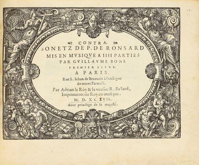 un vieux dessin en noir et blanc représentant un cadre décoratif orné d'oiseaux et de fleurs