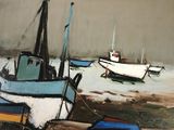 two boats that are sitting in the water