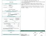a green and white document with a barcode on it
