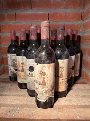 12 bouteilles Château CLERC-MILON, 5° cru Pauillac 1975 (ea,…
