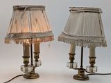 deux lampes placées l'une à côté de l'autre sur une table