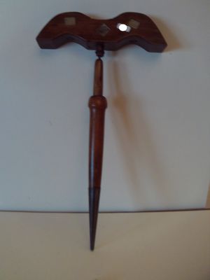MIROIR AUX ALOUETTES A FICELLE (ht 41 cm) artisanal tête gra…