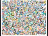 une image représentant un grand groupe de personnages de dessins animés