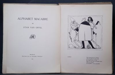 an open book with a drawing of a man and a woman on it