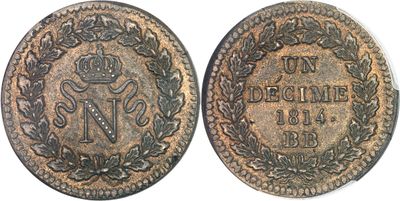 une pièce de monnaie sur laquelle figure une couronne au recto et une couronne au verso