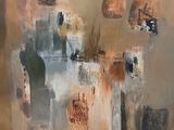 an abstract painting of a painting with a lot of different things on it