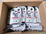 five bags of panda tea in a cardboard box