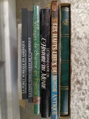 Lot de 6 livres de voyage, France Amérique et monde antique