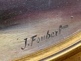 an image of a close up of a painting of a clock