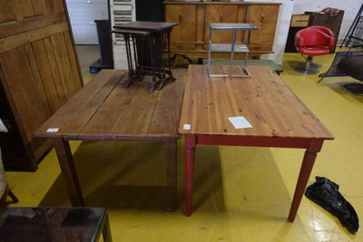 une table sur laquelle est posée une machine à coudre, dans une pièce