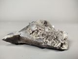 a close up of a rock on a white surface