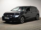 the volkswagen e - golf is parked in a garage with a checkered floor
