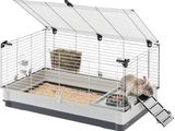 une petite cage avec un hamster à l'intérieur