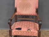 an old wooden chair with pink upholstered upholstered upholstered upholstered upholstered upholstered upholstered upholstered uphol