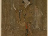 an image of a painting of a woman in a kimono