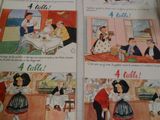 several children ' s books with pictures of a family having a meal