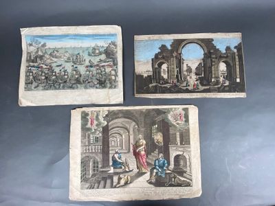 trois anciennes cartes postales représentant un homme et une femme assis sur un banc