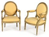 pair of louis xvi style armchairs