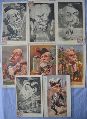 8 CPA CARICATURES POLITIQUES :