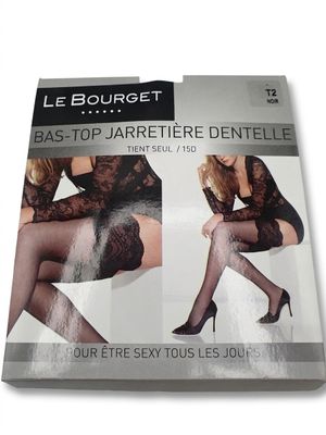 LE BOURGET - Bas-top jarretière dentelle - 15D - Noir - Tail…