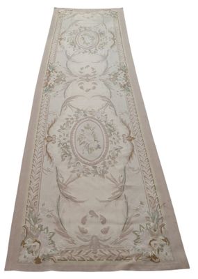 an image of a white rug with a floral design on it