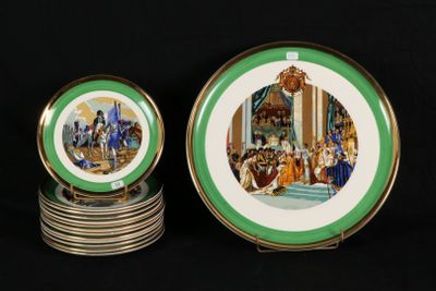 a lot of plates that are sitting on a table