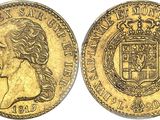 a gold sovereign coin with a crown on top of it