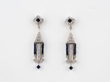 a pair of sapphire and diamond earrings