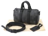 louis vuitton black leather travel bag