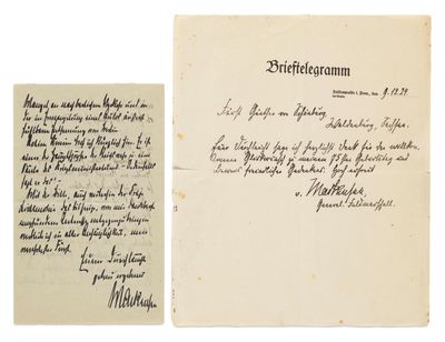 une lettre écrite en allemand sur une feuille de papier