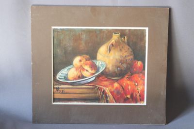 Max TOUTAIN (1935-2006), "Composition à la jarre", huile sur…