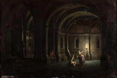 ECOLE EUROPEENE VERS 1830 La visite au prisonier Huile sur p…