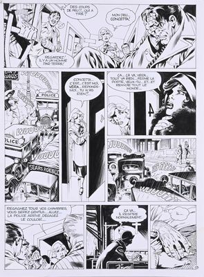 a black and white comic page of a man and a woman