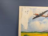 une photo d'un avion survolant un champ