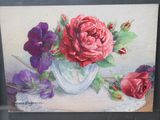 a picture of a painting of flowers in a vase
