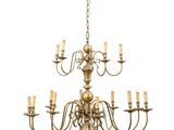 a large brass chandelier with eight arms and eight lights