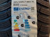 a close up of a tire with a sticker on it