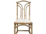 the chair is made of bamboo and has a woven seat