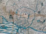 a map of a city with a river running through it