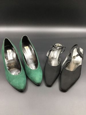 Magar, Acteur mode Paris, deux paires d’escarpins taille 39 verte et n