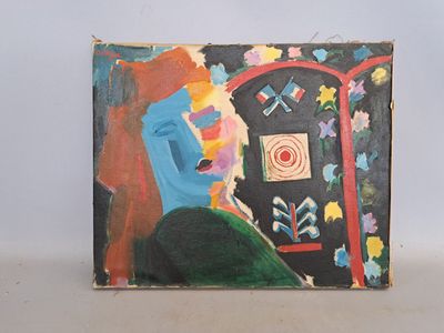 une photo d'un tableau représentant une femme au visage bleu