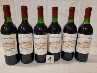 6 bouteilles CHÂTEAU LA BECADE 1982 LISTRAC MEDOC.