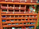 a shelf with many different types of tools on it