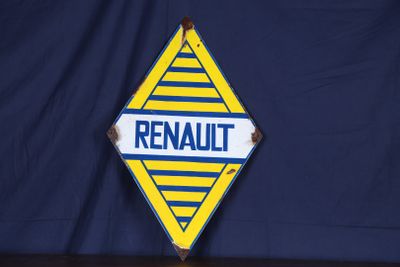 RENAULT Plaque de forme losange émaillée publicitaire polych… - Photo 1