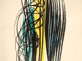 une image représentant une peinture d'une ligne noire et jaune