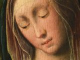 an image of a painting of a woman with her eyes closed